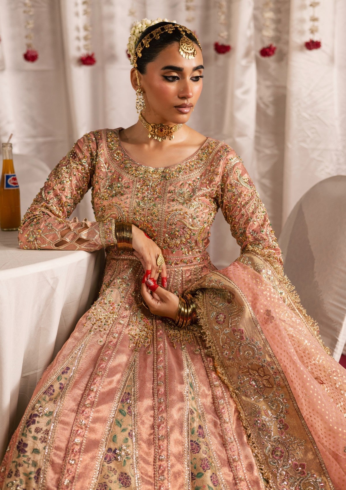 Luxury Peach Bridal Wedding Lehenga Choli