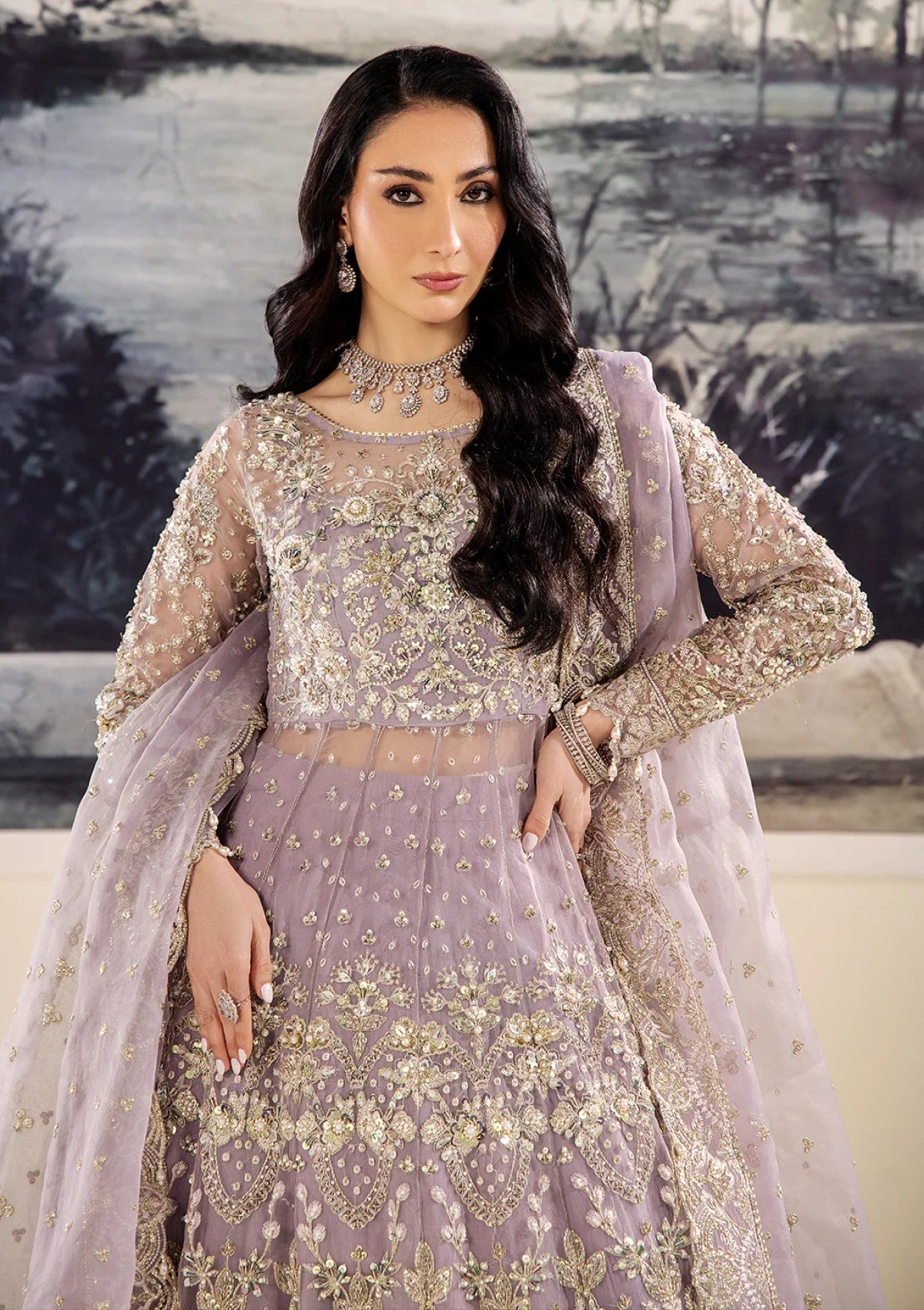 Luxury Lavender Bridal Wedding Lehenga Choli