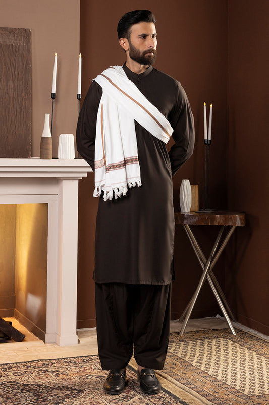Premium Men's Winter White Wool Shawl
