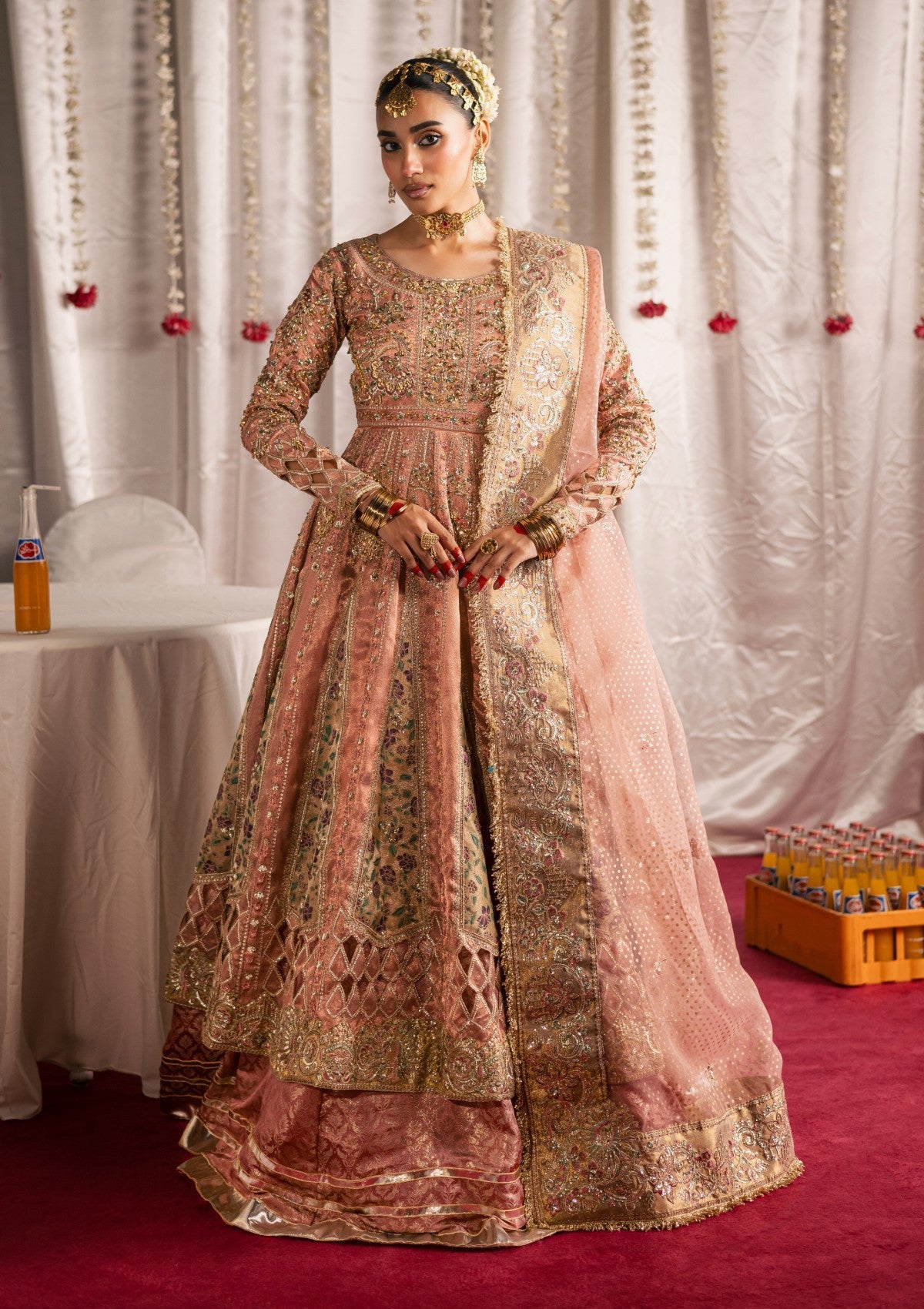 Luxury Peach Bridal Wedding Lehenga Choli