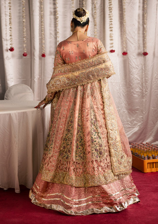 Luxury Peach Bridal Wedding Lehenga Choli