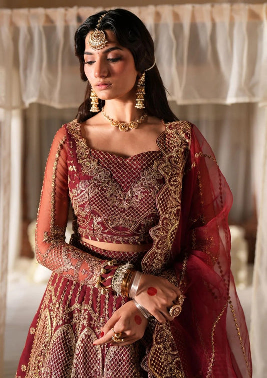 Luxury Maroon Bridal Wedding Lehenga Choli
