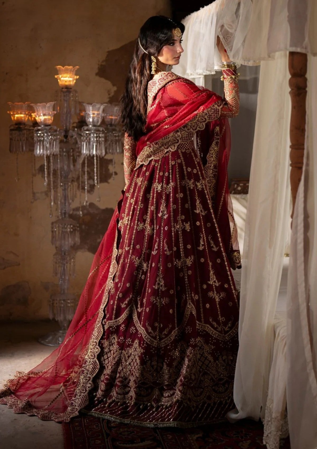 Luxury Maroon Bridal Wedding Lehenga Choli