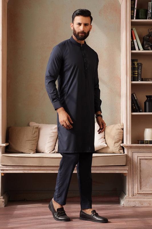 Premium Black Unstitched Wash & Wear Shalwar Kameez for Men