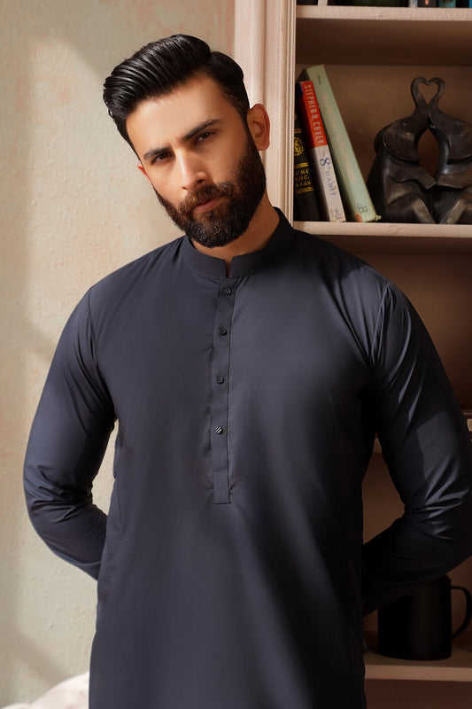 Premium Black Unstitched Wash & Wear Shalwar Kameez for Men