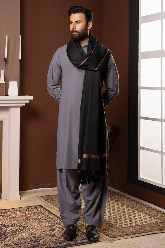Premium Men's Black Winter Shawl