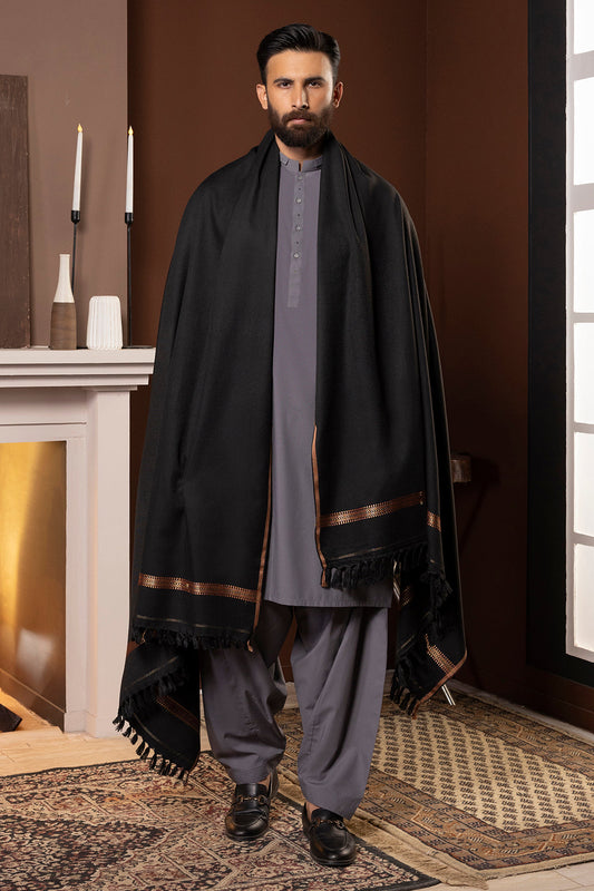 Premium Men's Black Winter Shawl