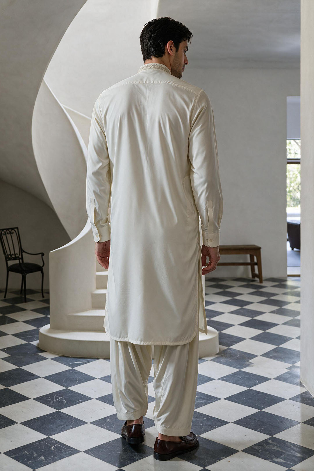 Premium Off-White Unstitched Wash & Wear Fabric